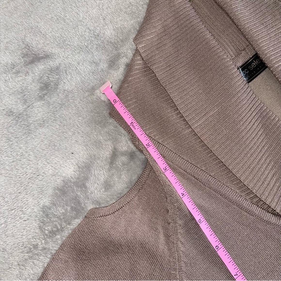 BPC collection light brown long sleeve open shoulder midi dress - Picture 9 of 10